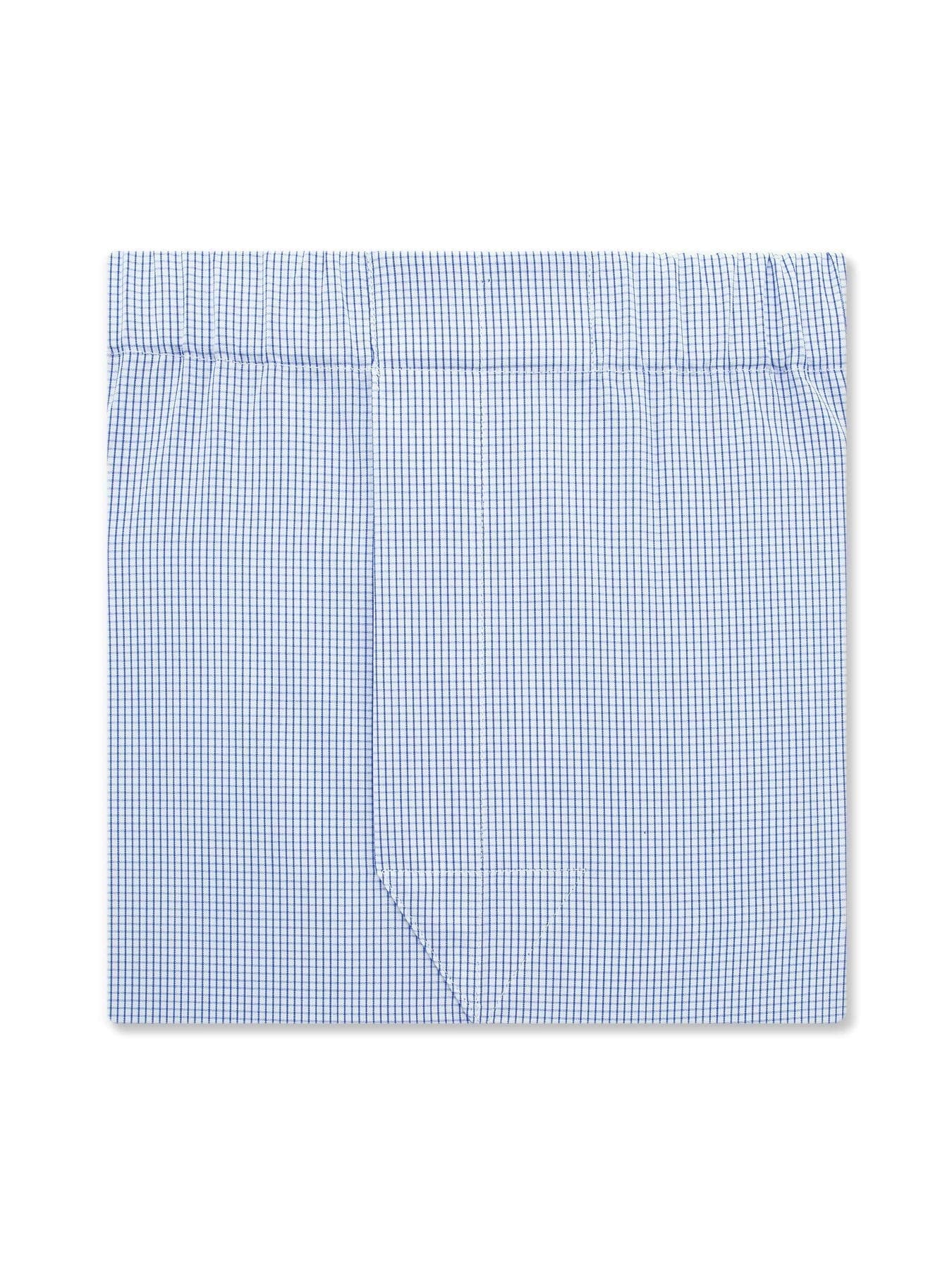 Classic Boxer Shorts in a Blue & White Check Poplin Cotton
