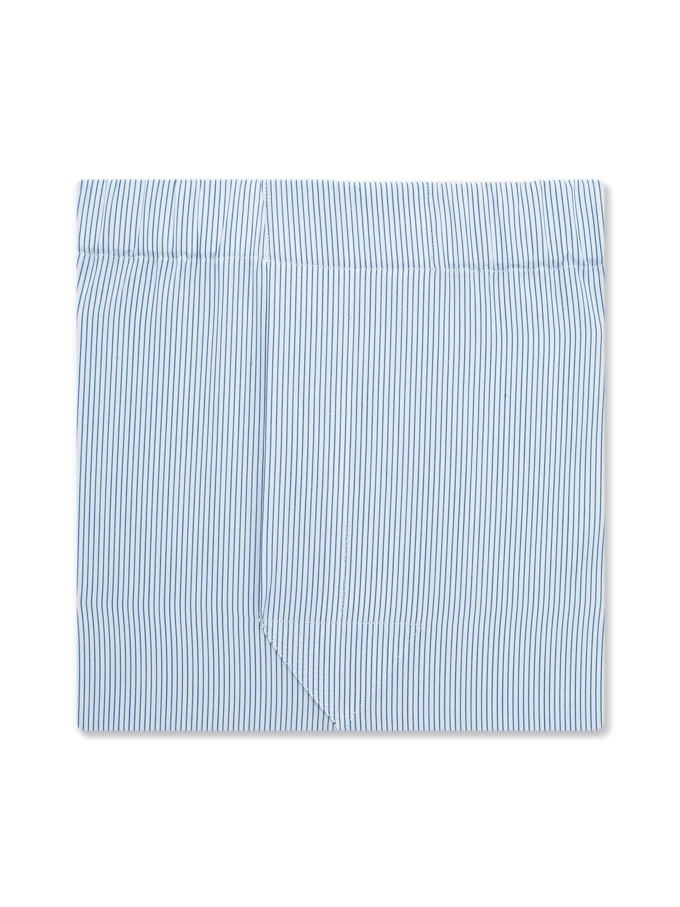 Classic Boxer Shorts in a Mid Blue & White Fine Pinstripe Poplin Cotton