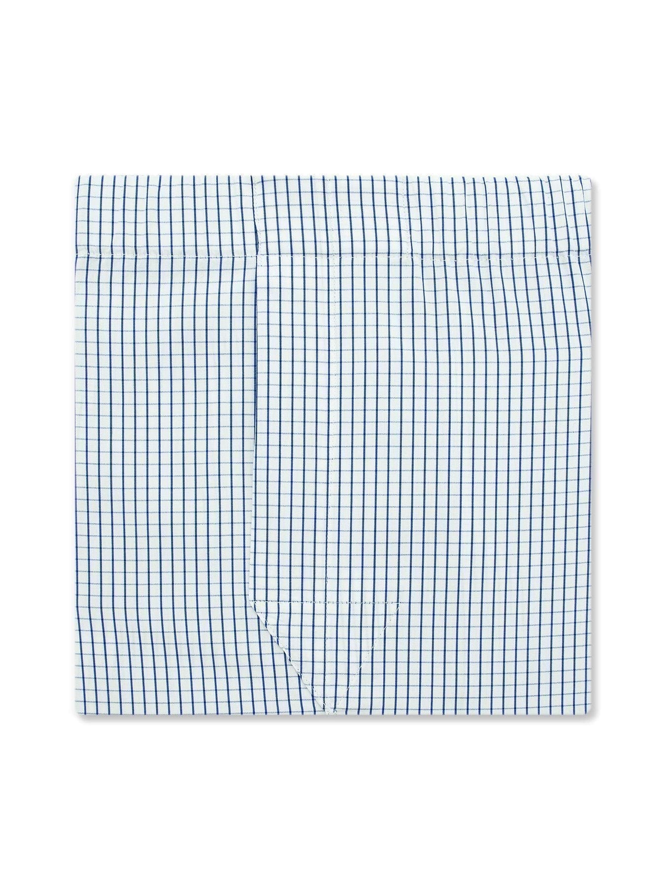 Classic Boxer Shorts in a Navy & White Large Graph Check Poplin Cotton