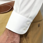 Classic Fit, Button Down Collar, 2 Button Cuff Shirt in a Plain White Oxford Cotton - Hilditch & Key