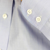 Classic Fit, Classic Collar, 2 Button Cuff Shirt in a Plain Blue End-On-End Cotton - Hilditch & Key