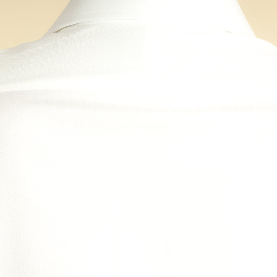 Classic Fit, Classic Collar, Double Cuff Shirt in a Plain White Herrin ...
