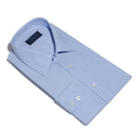 Classic fit, Classic Collar, Two Button Cuff Shirt In Plain Blue Poplin