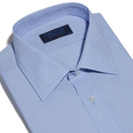 Classic fit, Classic Collar, Two Button Cuff Shirt In Plain Blue Poplin