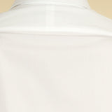 Classic Fit, Cut-away Collar, 2 Button Cuff Shirt in a Plain White Poplin Cotton