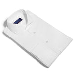 Classic Fit, Cut-away Collar, Double Cuff Shirt in a Plain White Oxford Cotton