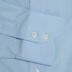 Classic Fit, Cutaway Collar, 2 Button Cuff Shirt in a Plain Ice Blue Poplin Cotton - Hilditch & Key