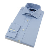 Classic Fit, Cutaway Collar, Two Button Cuff Shirt in Light Blue Twill