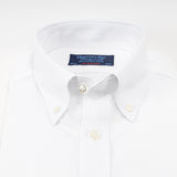 Contemporary Fit, Button Down Collar, 2 Button Cuff Shirt in a White Basket Weave