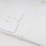 Contemporary Fit, Button Down Collar, 2 Button Cuff Shirt in a White Basket Weave