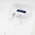 Contemporary Fit, Button Down Collar, 2 Button Cuff Shirt in a White Basket Weave