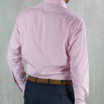 Contemporary Fit, Button Down Collar, 2 Button Cuff Shirt in Pink Neat Check
