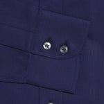 Contemporary Fit, Button Down Collar, Two Button Cuff Shirt In Navy Oxford