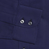 Contemporary Fit, Button Down Collar, Two Button Cuff Shirt In Navy Oxford