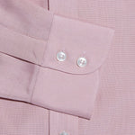 Contemporary Fit, Button Down Collar, Two Button Cuff Shirt In Pink Oxford
