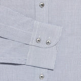 Contemporary Fit, Classic Collar, 2 Button Cuff Shirt in a Black & White Check Poplin Cotton