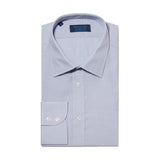 Contemporary Fit, Classic Collar, 2 Button Cuff Shirt in a Plain Grey Twill Cotton