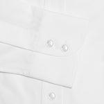 Contemporary Fit, Classic Collar, 2 Button Cuff Shirt in a Plain White Poplin Cotton - Hilditch & Key