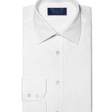 Contemporary Fit, Classic Collar, 2 Button Cuff Shirt in a Plain White Poplin Cotton - Hilditch & Key