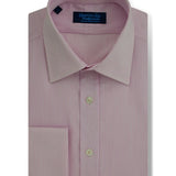 Contemporary Fit, Classic Collar, Double Cuff in White & Pink Textured