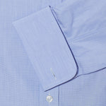 Contemporary Fit, Classic Collar, Double Cuff Shirt in a Blue End On End Cotton - Hilditch & Key