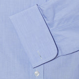 Contemporary Fit, Classic Collar, Double Cuff Shirt in a Blue End On End Cotton - Hilditch & Key