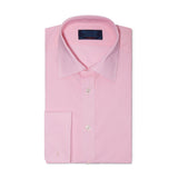 Contemporary Fit, Classic Collar, Double Cuff Shirt in a Pink & White Gingham Check Zephyr Cotton