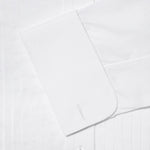 Contemporary Fit, Classic Collar, Double Cuff White Poplin Cotton Shirt with a Wide Pleated Front - Hilditch & Key