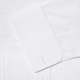 Contemporary Fit, Classic Collar, Double Cuff White Poplin Cotton Shirt with a Wide Pleated Front - Hilditch & Key