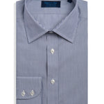 Contemporary Fit, Classic Collar, Two Button Cuff in White & Navy Fine Bengal