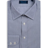 Contemporary Fit, Classic Collar, Two Button Cuff in White & Navy Fine Bengal