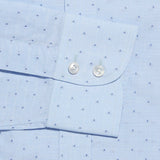 Contemporary Fit, Cut-away Collar, 2 Button Cuff Shirt in a Blue & Navy Jacquard Poplin Cotton