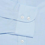 Contemporary Fit, Cut-away Collar, 2 Button Cuff Shirt in a Blue & White Textured Twill Cotton