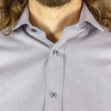 Contemporary Fit, Cut-away Collar, 2 Button Cuff Shirt in a Burgundy & White Checkerboard Twill Cotton