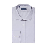 Contemporary Fit, Cut-away Collar, 2 Button Cuff Shirt in a Grey & White Check Poplin Cotton