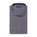 Contemporary Fit, Cut-away Collar, 2 Button Cuff Shirt in a Navy Jacquard Twill Cotton