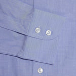 Contemporary Fit, Cut-away Collar, 2 Button Cuff Shirt in a Plain Blue End-On-End Cotton - Hilditch & Key