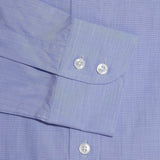 Contemporary Fit, Cut-away Collar, 2 Button Cuff Shirt in a Plain Blue End-On-End Cotton - Hilditch & Key