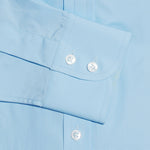 Contemporary Fit, Cut-away Collar, 2 Button Cuff Shirt in a Plain Ice Blue Poplin Cotton