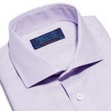 Contemporary Fit, Cut-away Collar, 2 Button Cuff Shirt In Lilac Houndstooth Cotton