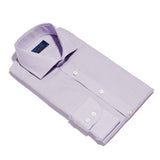 Contemporary Fit, Cut-away Collar, 2 Button Cuff Shirt In Lilac Houndstooth Cotton