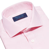 Contemporary Fit, Cut-away Collar, 2 Button Cuff Shirt in Pink Houndstooth Cotton