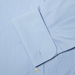 Contemporary Fit, Cut-away Collar, Double Cuff Shirt In Sky Blue Hairline