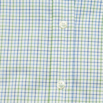 Contemporary Fit, Cutaway Collar, 2 Button Cuff Shirt in Green & Navy Twill Check