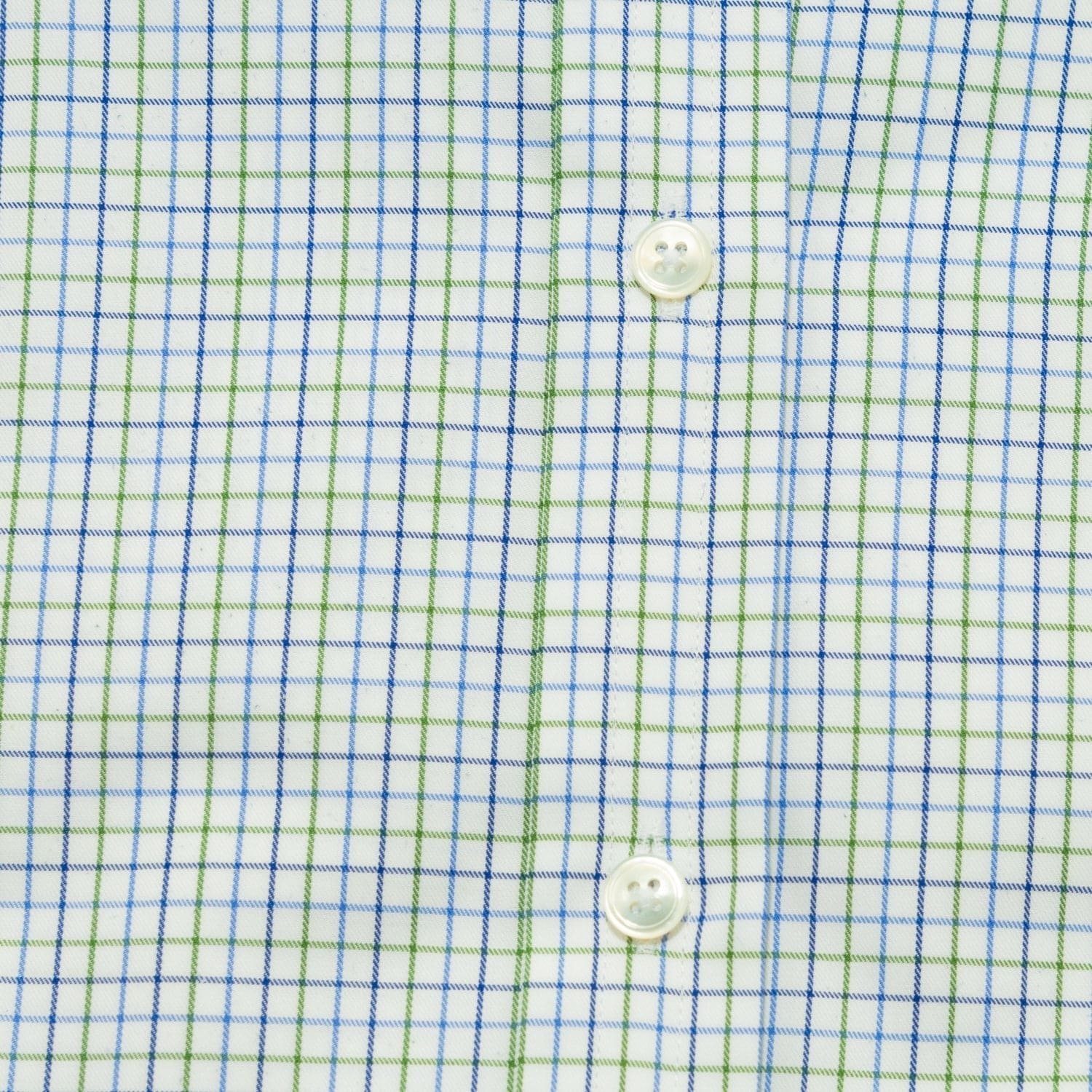 Contemporary Fit, Cutaway Collar, 2 Button Cuff Shirt in Green & Navy Twill Check