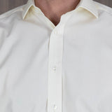 Contemporary Fit, Cutaway Collar, 2 Button Cuff Shirt in Plain Cream Poplin