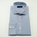 Contemporary Fit, Cutaway Collar, 2 Button Cuff Shirt in Red & Navy Grid Check