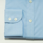 Contemporary Fit, Cutaway Collar, 2 Button Cuff Shirt in Sky Blue Micro Check