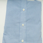 Contemporary Fit, Cutaway Collar, 2 Button Cuff Shirt in White, navy & Sky Blue Check