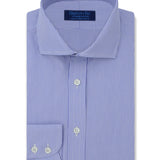 Contemporary Fit, Cutaway Collar, Two Button Cuff Blue Fine Bengal Stripe